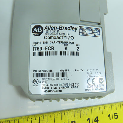Allen Bradley 1769-ECR Ser A Rev 2 Compact I/O Right End Cap / Terminator