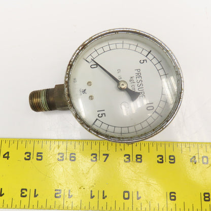 337446 0-15 kgf/cm2 Pressure Gauge 3" Dial 3/8" Bottom Port