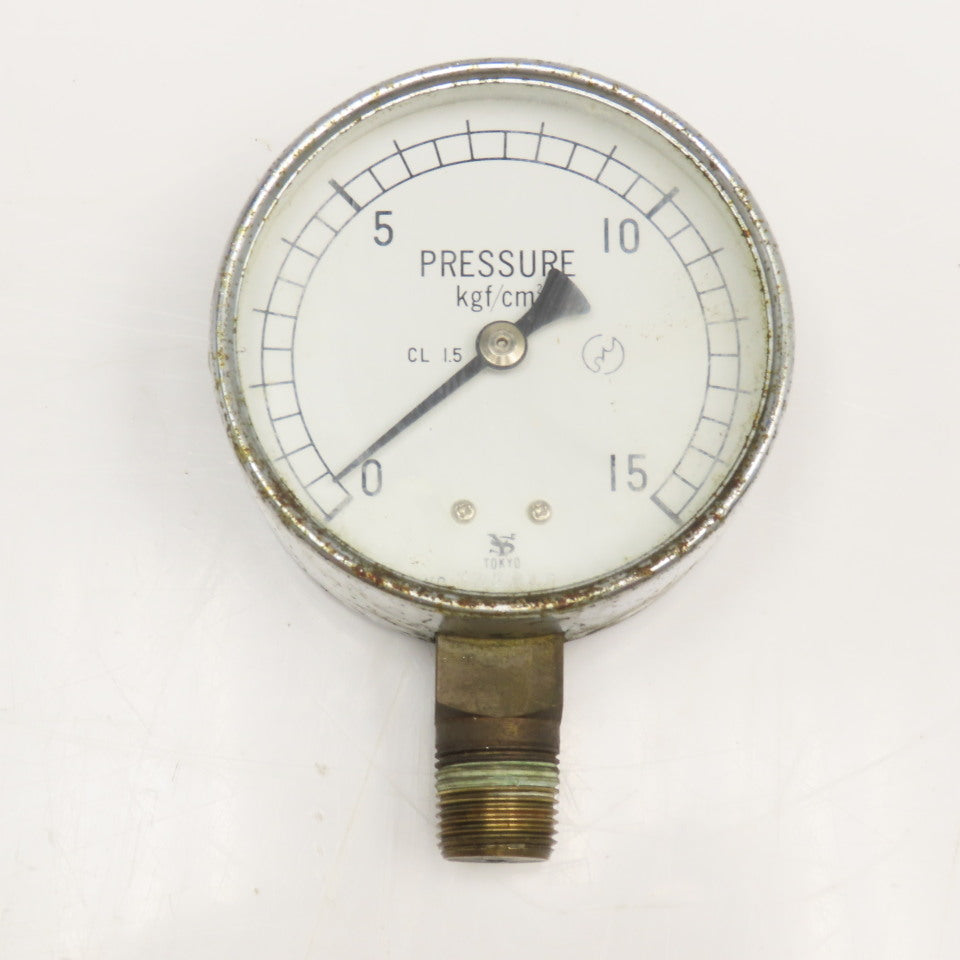 337446 0-15 kgf/cm2 Pressure Gauge 3" Dial 3/8" Bottom Port