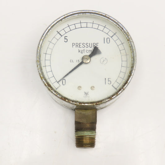 337446 0-15 kgf/cm2 Pressure Gauge 3" Dial 3/8" Bottom Port