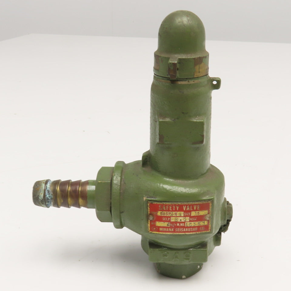 Mihana Seisakusho 58SP-BS 3/8" NPT Size 15 Safety Valve 8.5 kgf/cm2