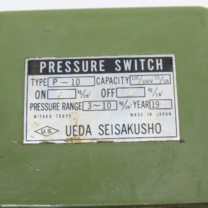 Seisakusho P-10 Pressure Switch 100/550V 3-10 kg/cm3 3/8" NPT