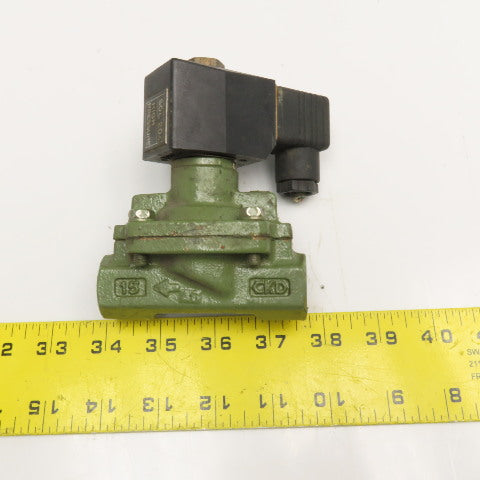 CKD AD11-15A Solenoid Valve 1/2" NPT AWO 0-10Bar 200/220V Coil