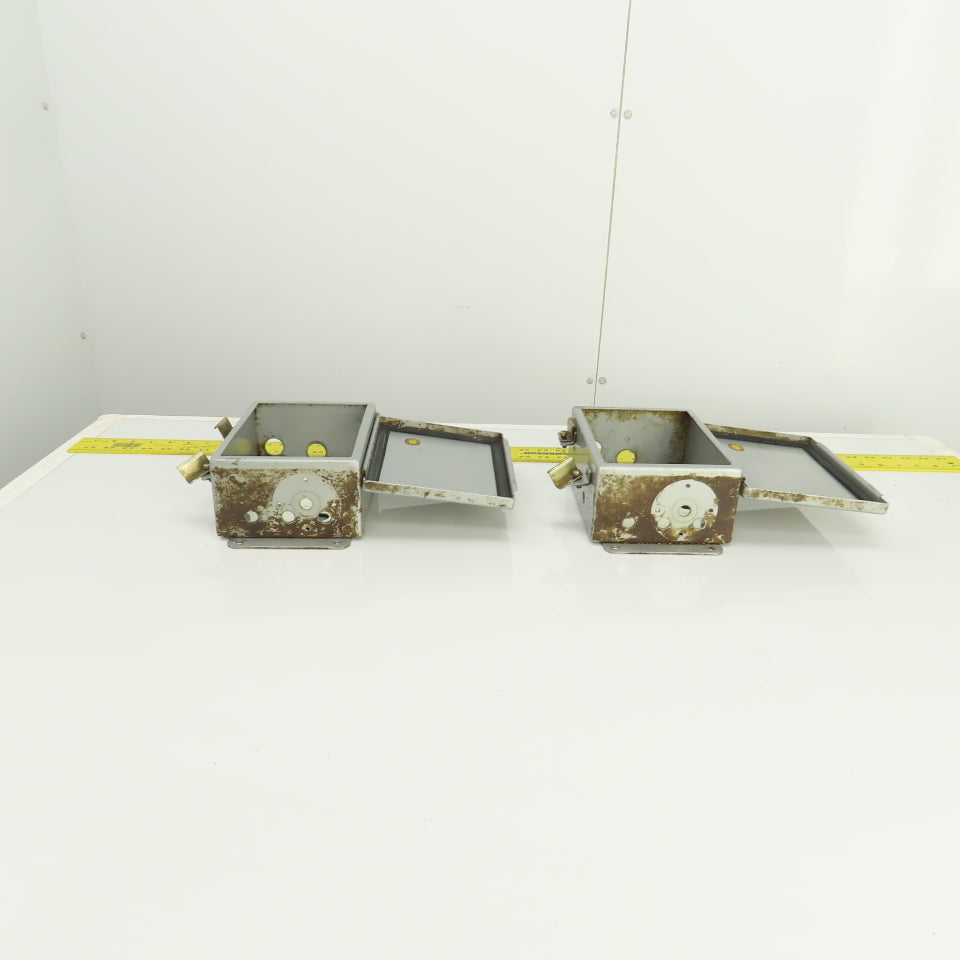 Hoffman 8" x 6" x 3" Electrical Enclosure W/ Backplate & Hinged Door Lot Of 2