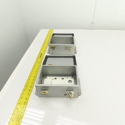 Hoffman 8" x 6" x 3" Electrical Enclosure W/ Backplate & Hinged Door Lot Of 2