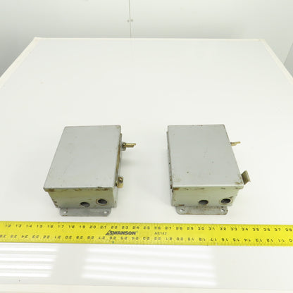 Hoffman 8" x 6" x 3" Electrical Enclosure W/ Backplate & Hinged Door Lot Of 2