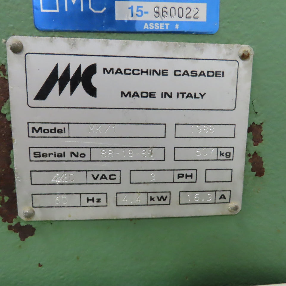 Macchine Casadei MK/1 2-Speed Overarm Pin Router 220V 3PH 20,000 RPM 32" Throat