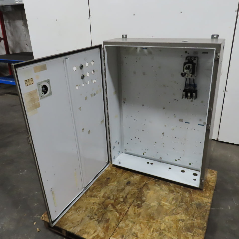 48" x 36" x 10" Steel Electrical Enclosure W/ Backplate & 80 Amp Disconnect