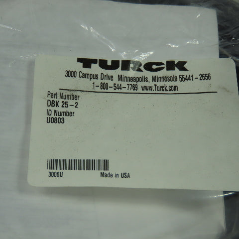 Turck DBK 25-6 U0803 Cordset Cable 25-pin D-sub Female Connector To Cut End