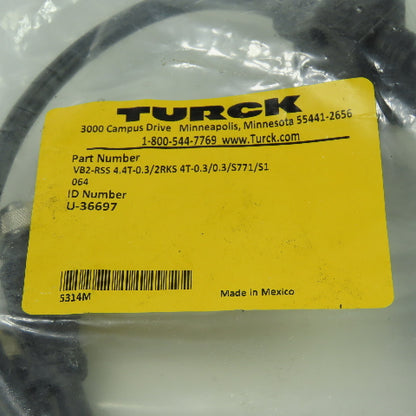 Turck U-36697 Cordset Cable Splitter Straight Male To (2)Straight Female