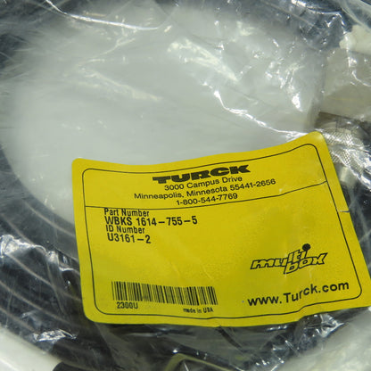 Turck U3161-2 Cordset Cable Right Angle Female Connector To Cut End 13W