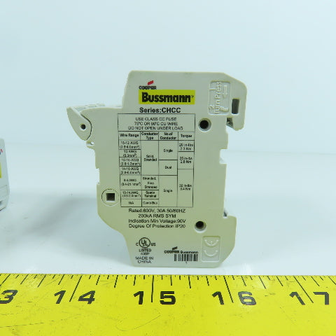 Cooper Bussmann CHCC 30A 600V Fuse Holder 3-Pole Lot Of 2