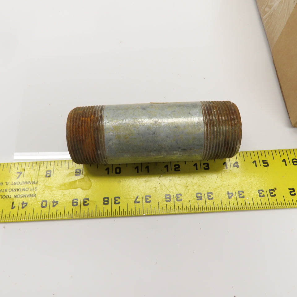 1-1/2" NPT x 5" L Galvanized Steel Pipe Nipple Lot Of 19