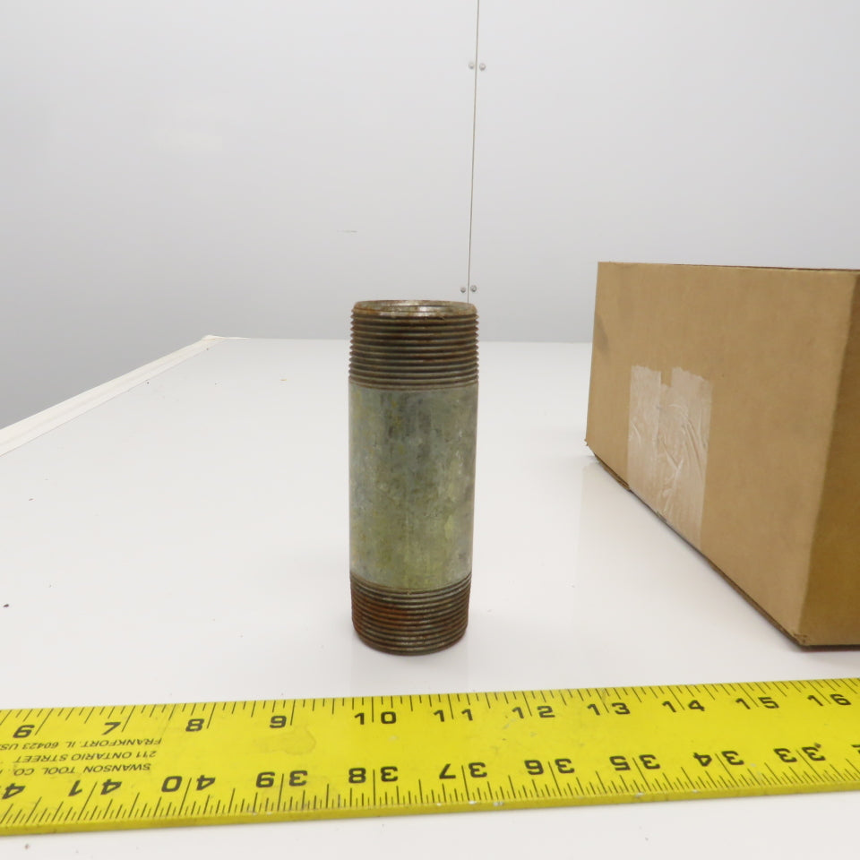 1-1/2" NPT x 5" L Galvanized Steel Pipe Nipple Lot Of 19