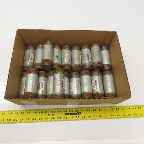 1-1/2" NPT x 5" L Galvanized Steel Pipe Nipple Lot Of 19