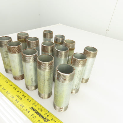 1-1/2" NPT x 5-3/4" L Galvanized Steel Pipe Nipple Lot Of 14