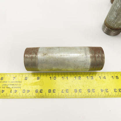 1-1/2" NPT x 5-3/4" L Galvanized Steel Pipe Nipple Lot Of 14