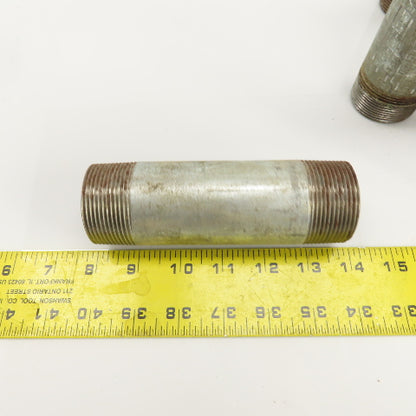 1-1/2" NPT x 5-3/4" L Galvanized Steel Pipe Nipple Lot Of 14