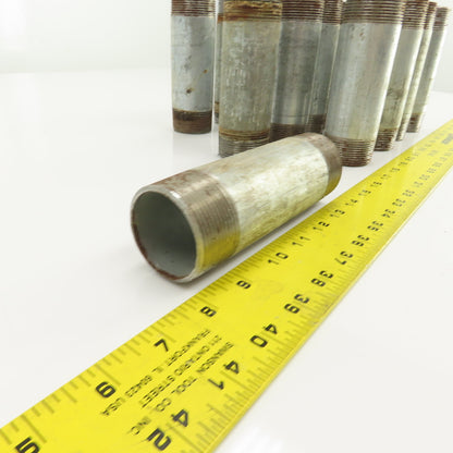 1-1/2" NPT x 5-3/4" L Galvanized Steel Pipe Nipple Lot Of 14