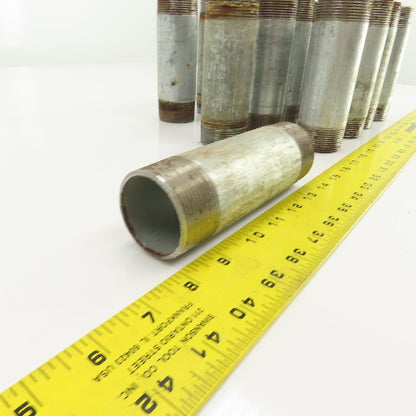 1-1/2" NPT x 5-3/4" L Galvanized Steel Pipe Nipple Lot Of 14