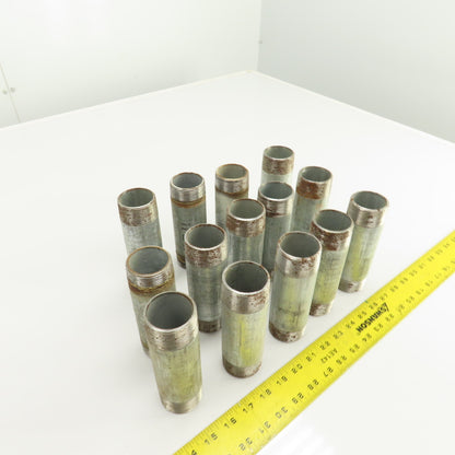 1-1/2" NPT x 5-3/4" L Galvanized Steel Pipe Nipple Lot Of 14