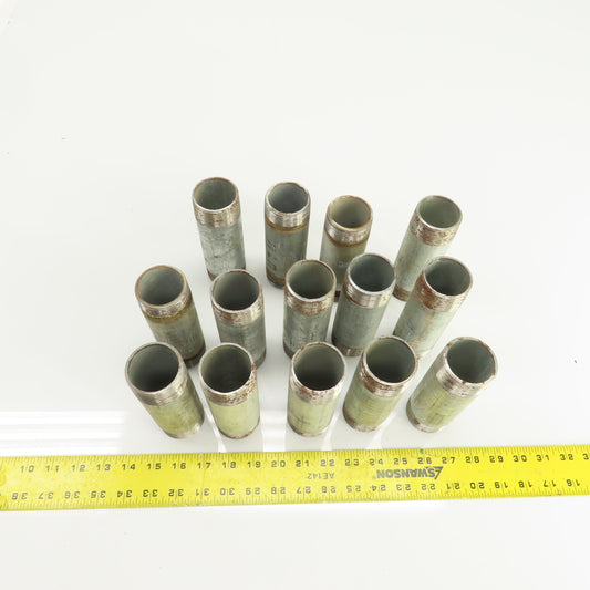 1-1/2" NPT x 5-3/4" L Galvanized Steel Pipe Nipple Lot Of 14