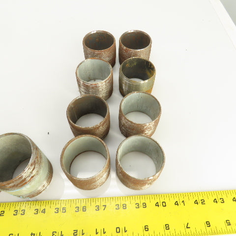 Huge Lot Of Misc. Lengths 2" NPT Galvanized Steel Pipe Nipples Lot Of 24