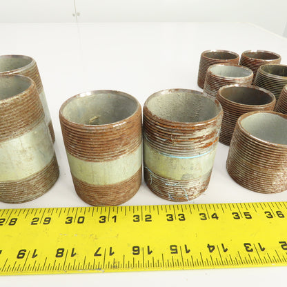 Huge Lot Of Misc. Lengths 2" NPT Galvanized Steel Pipe Nipples Lot Of 24
