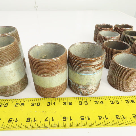 Huge Lot Of Misc. Lengths 2" NPT Galvanized Steel Pipe Nipples Lot Of 24