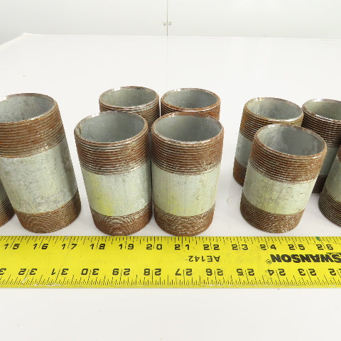 Huge Lot Of Misc. Lengths 2" NPT Galvanized Steel Pipe Nipples Lot Of 24