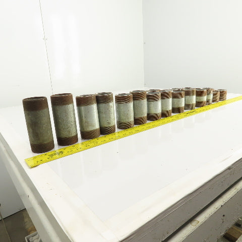 Huge Lot Of Misc. Lengths 2" NPT Galvanized Steel Pipe Nipples Lot Of 24
