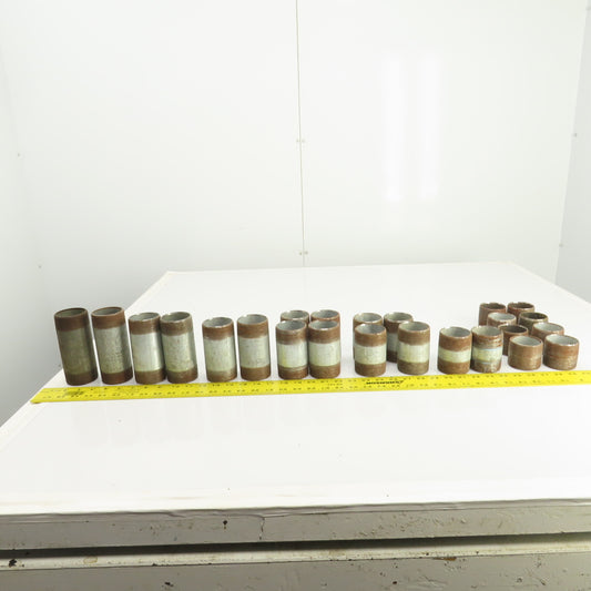 Huge Lot Of Misc. Lengths 2" NPT Galvanized Steel Pipe Nipples Lot Of 24