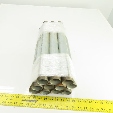 1-1/2" NPT x 18" L Galvanized Steel Pipe Nipples Lot Of 11