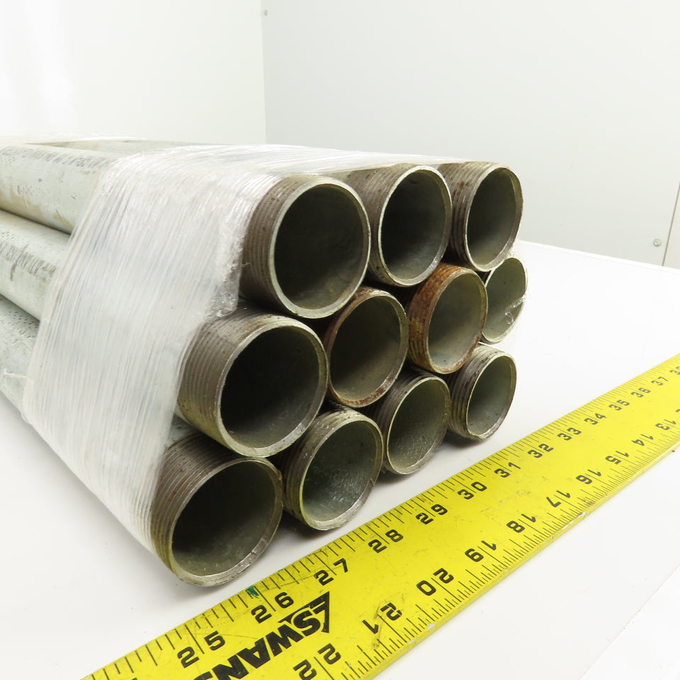 1-1/2" NPT x 18" L Galvanized Steel Pipe Nipples Lot Of 11