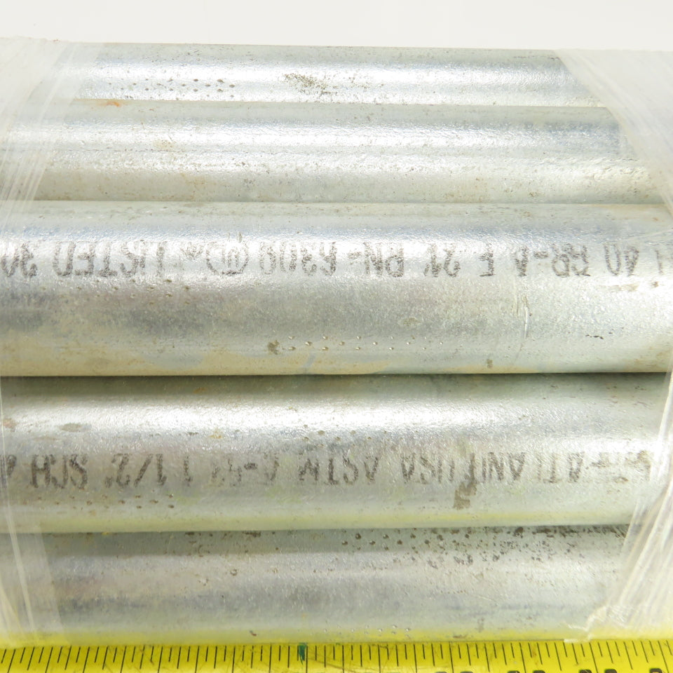 1-1/2" NPT x 18" L Galvanized Steel Pipe Nipples Lot Of 11