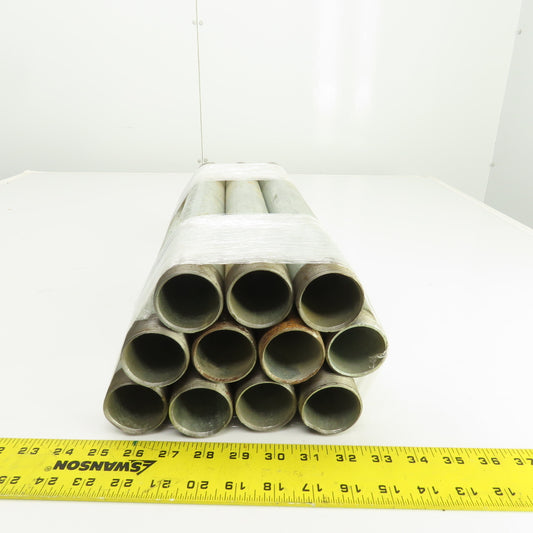 1-1/2" NPT x 18" L Galvanized Steel Pipe Nipples Lot Of 11