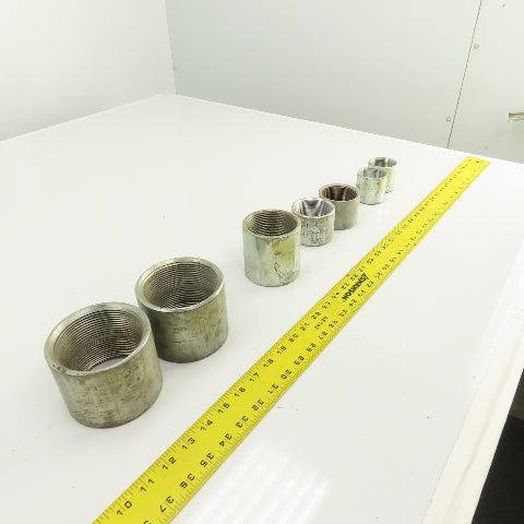 Lot Of Misc. Sizes 3" 2-1/2" 2", 1-1/2" Galvanized Steel Merchant Coupling Lot/7