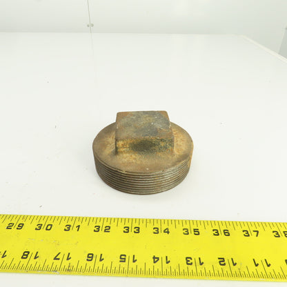 4" NPT Threaded Malleable Iron Square Head Pipe Plug