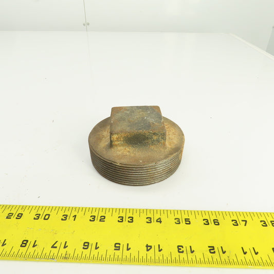 4" NPT Threaded Malleable Iron Square Head Pipe Plug