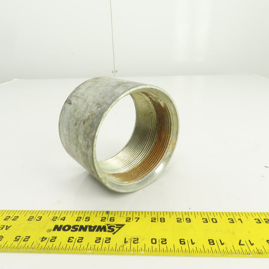 4" NPT Galvanized Steel Full Thread Merchant Coupling