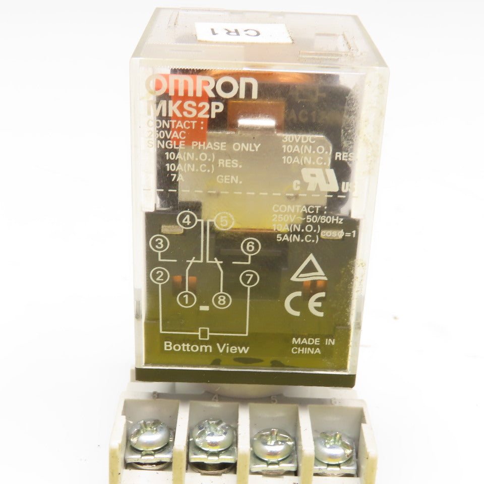 Omron MKS2P 250VAC 1 Phase Only Relay & Socket