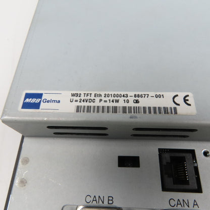 MBB Gelma Garvens W32 TFT ETH 10" Touch Screen Operator Interface Parts/Repair