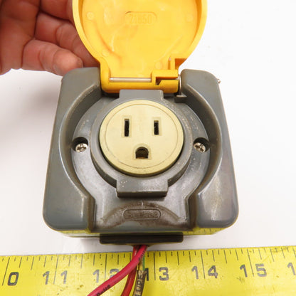 Berker 15A 125V Single Gang Self Closing Receptacle Box IP44 Splash Proof