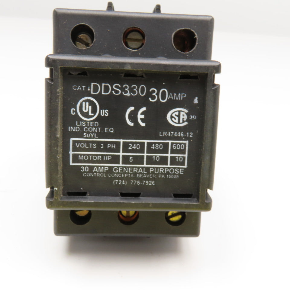 Control Concepts DDS330 600V 30A 10Hp Disconnect Switch LOTO