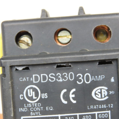 Control Concepts DDS330 600V 30A 10Hp Disconnect Switch LOTO