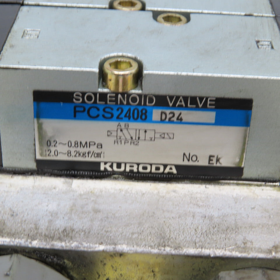 Kuroda PCS2408 5/2 Single Solenoid Pneumatic Valve Bank 24VDC