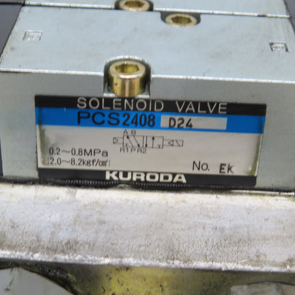 Kuroda PCS2408 5/2 Single Solenoid Pneumatic Valve Bank 24VDC