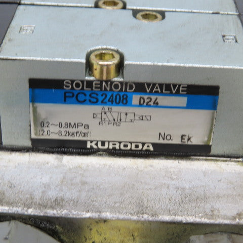 Kuroda PCS2408 5/2 Single Solenoid Pneumatic Valve Bank 24VDC