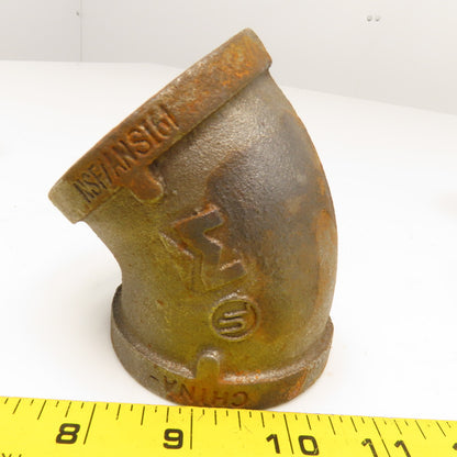 2" NPT Malleable Black Iron Pipe Elbow 45° Lot Of 4