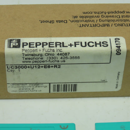 Pepperl+Fuchs UC3000+U12+E6+R2 36605 Ultrasonic Sensor 15-30VDC